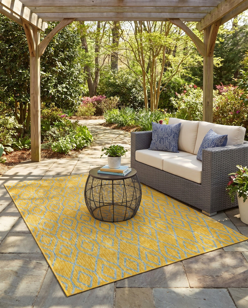 Urban Oasis Rugs Collection Area Rug -  Boulevard (Yellow and Aqua) Rectangle Yellow and Aqua  lifestyle 5