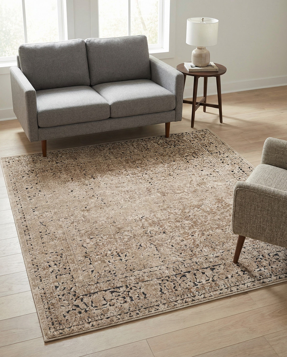 Coastal Manor Collection Area Rug -  Marina Square Beige  lifestyle 77