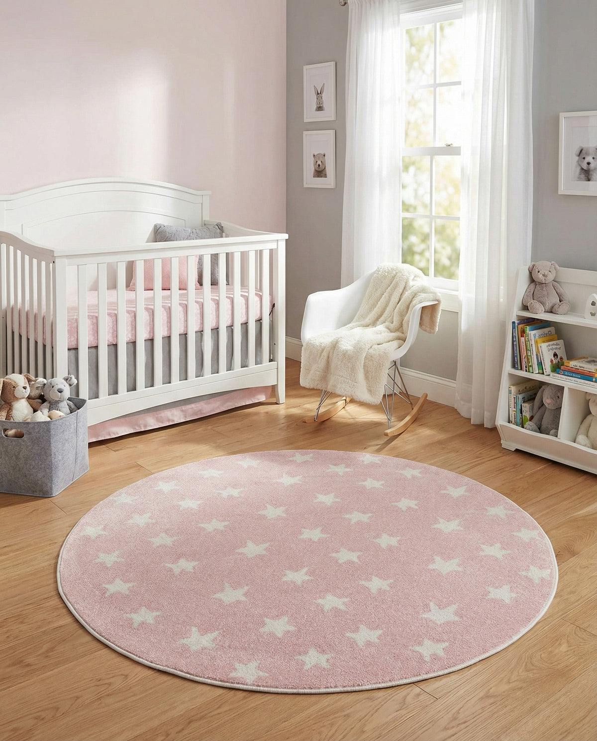 Wonder Tykes Collection Area Rug -  Mosaic Round Pink  lifestyle 130