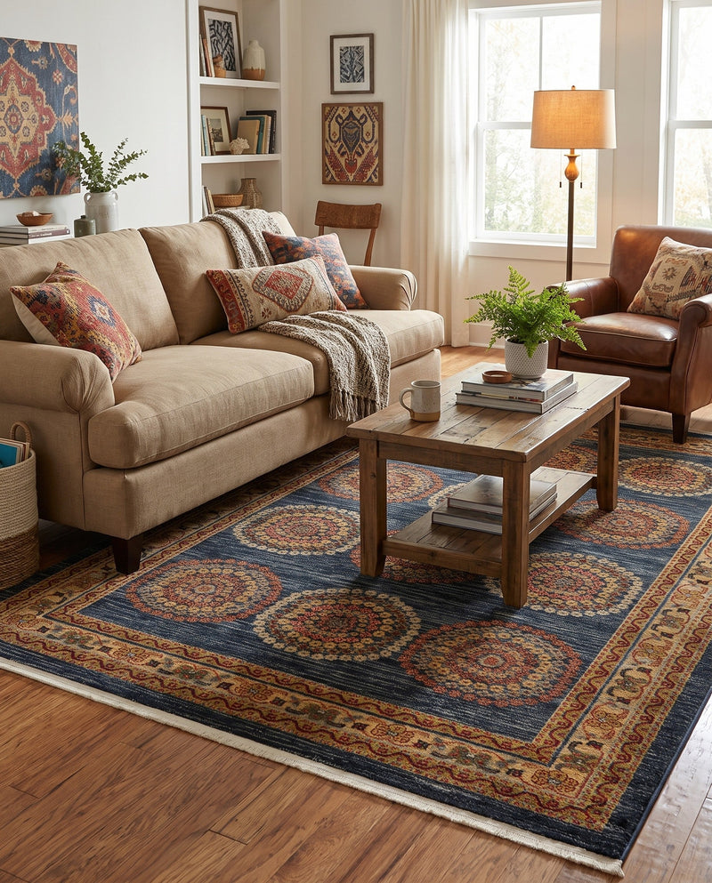 Zagros Oasis Collection Area Rug -  Gilan-e Gharb Rectangle Blue  lifestyle 22