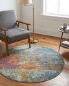 Arcadia Rugs Collection Area Rug -  Avalon Round Multi  lifestyle 36