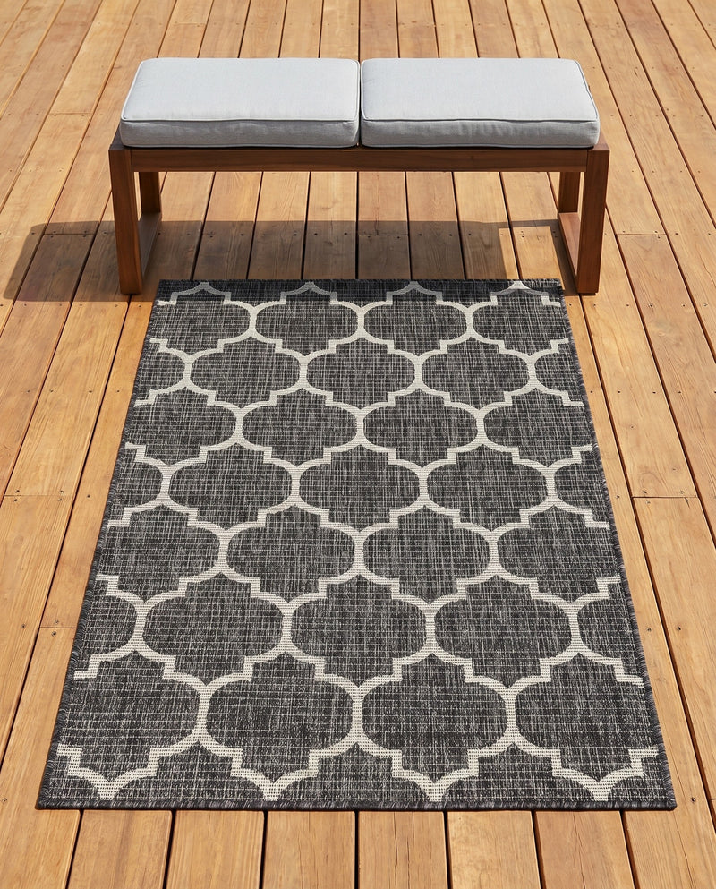 Savannah Pergola Collection Area Rug - Arbor (Black) Rectangle Black  lifestyle 8