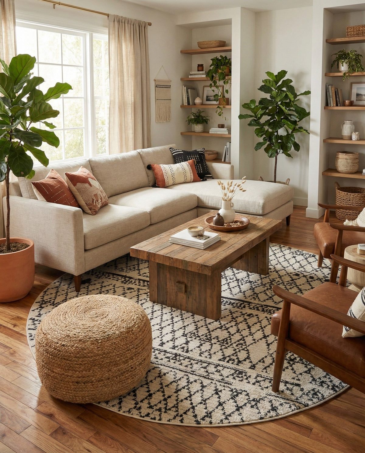Tangier Treasures Collection Area Rug -  Marrakech Round Ivory  lifestyle 104