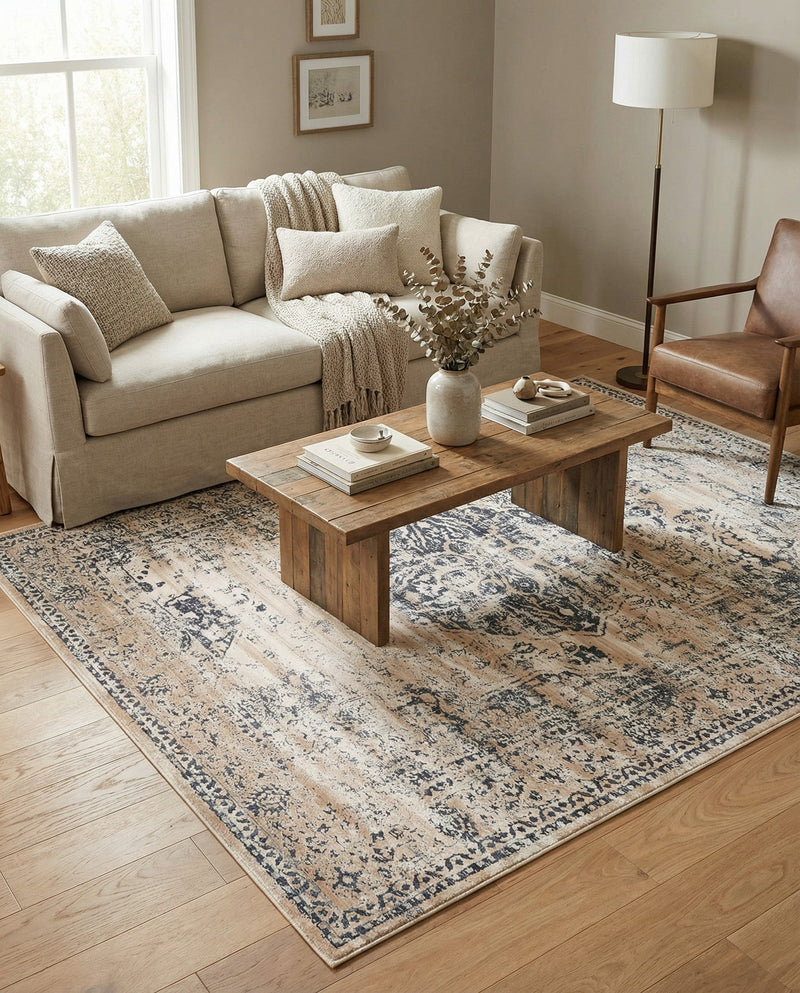 Coastal Manor Collection Area Rug -  Dunes Rectangle Dark Blue  lifestyle 20