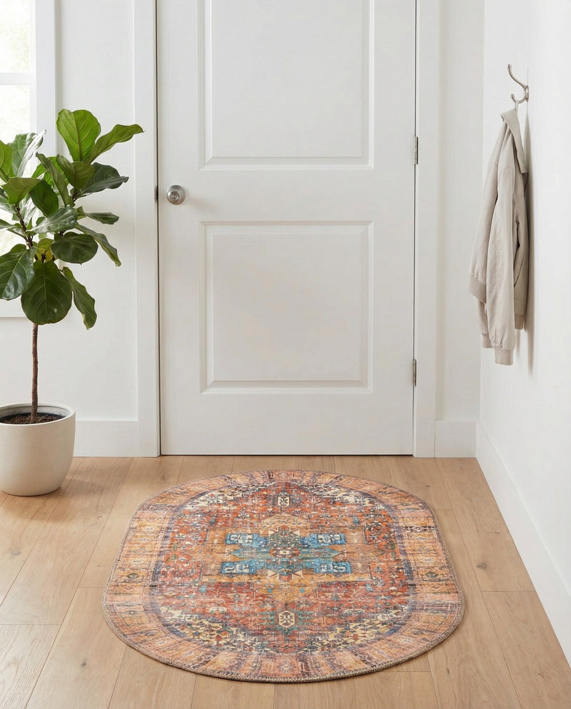 Heritage Elegance Collection Area Rug -  Windsor (Rust Red) Oval Rust Red  lifestyle 39