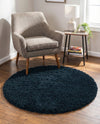 Eternal Plush Oasis Collection Area Rug -  Tranquility (Cobalt) Round Cobalt  lifestyle 34