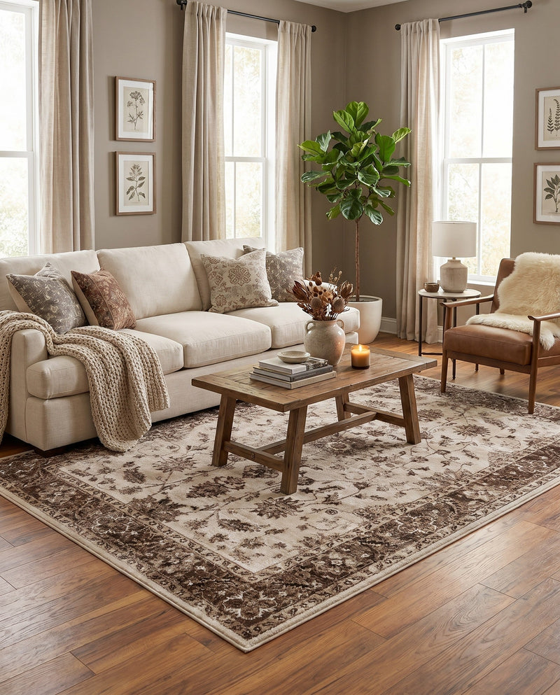 Andes Summit Collection Area Rug -  Aconcagua Rectangle Cream  lifestyle 27
