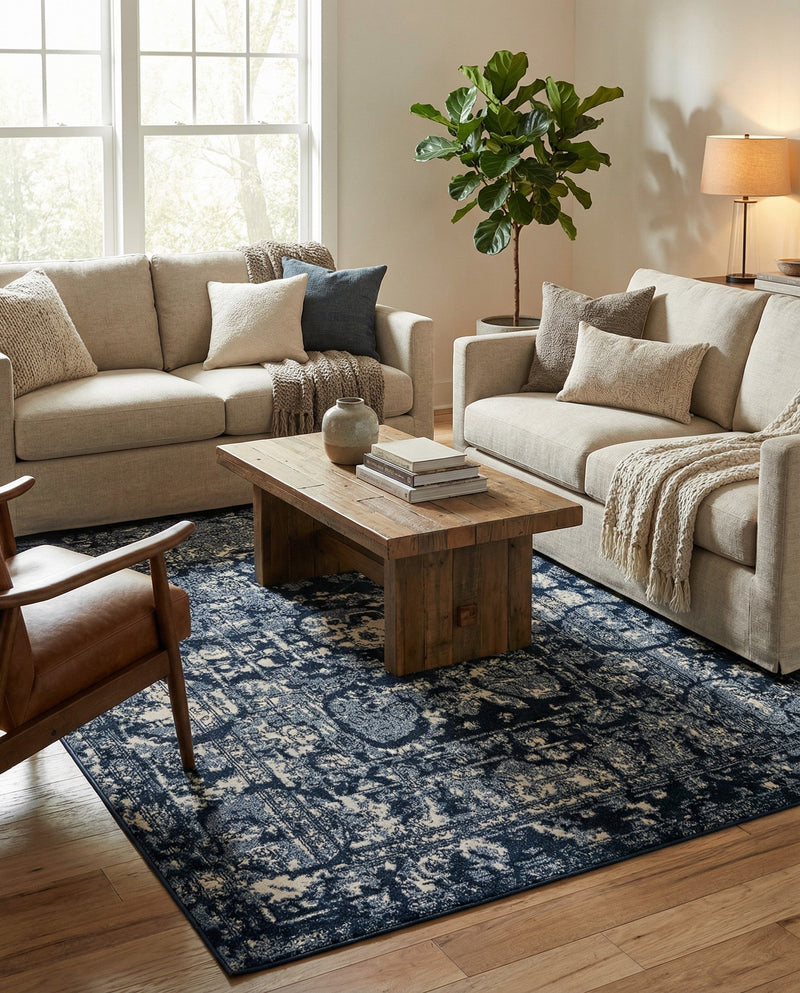 Horizon Collection Area Rug -  Zenith Rectangle Blue  lifestyle 19