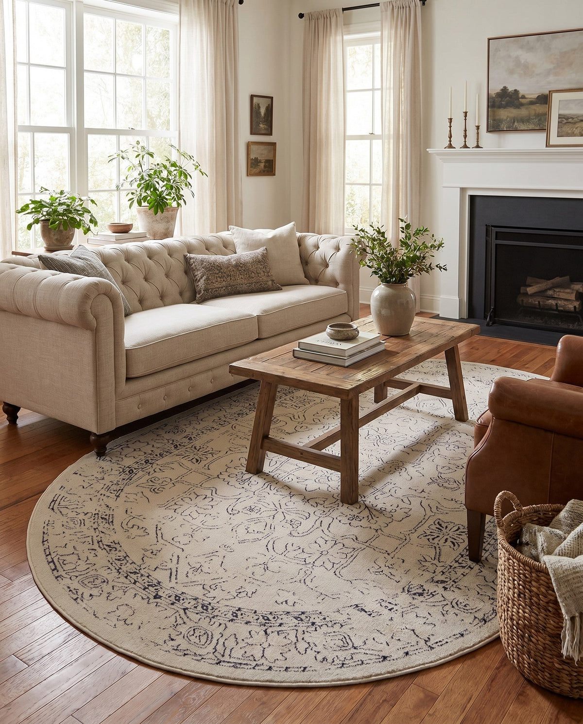 Savannah Soiree Collection Area Rug -  Everglade (White) Oval White  lifestyle 83