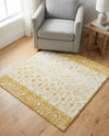 Mediterranean Lattice Collection Area Rug -  Casablanca (Ivory and Yellow) Square Ivory and Yellow  lifestyle 50