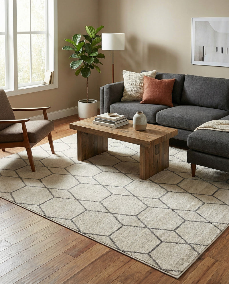 Trellis Mosaic Collection Area Rug - Arborville (Ivory) Rectangle Ivory  lifestyle 10