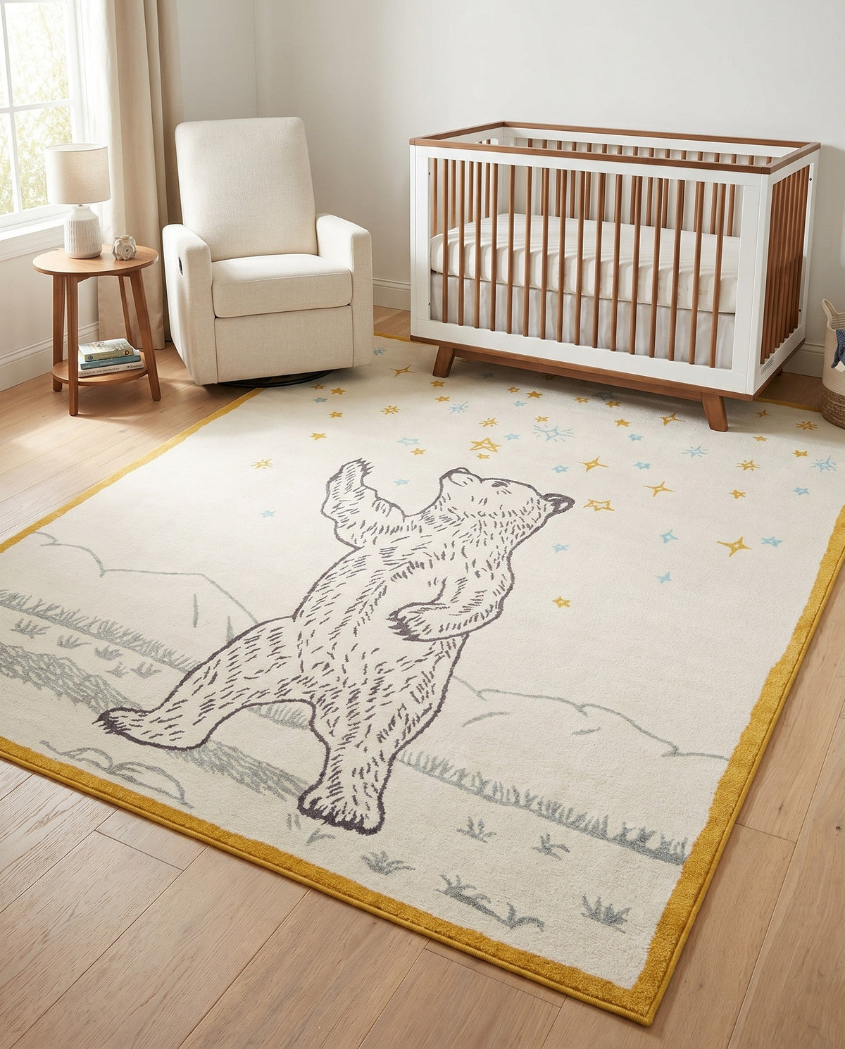 Wonder Tykes Collection Area Rug -  Pixie Rectangle Ivory and Gray  lifestyle 9
