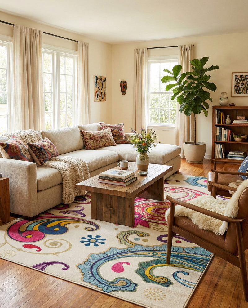 Marrakesh Elegance Collection Area Rug -  Beni Rectangle Cream  lifestyle 24