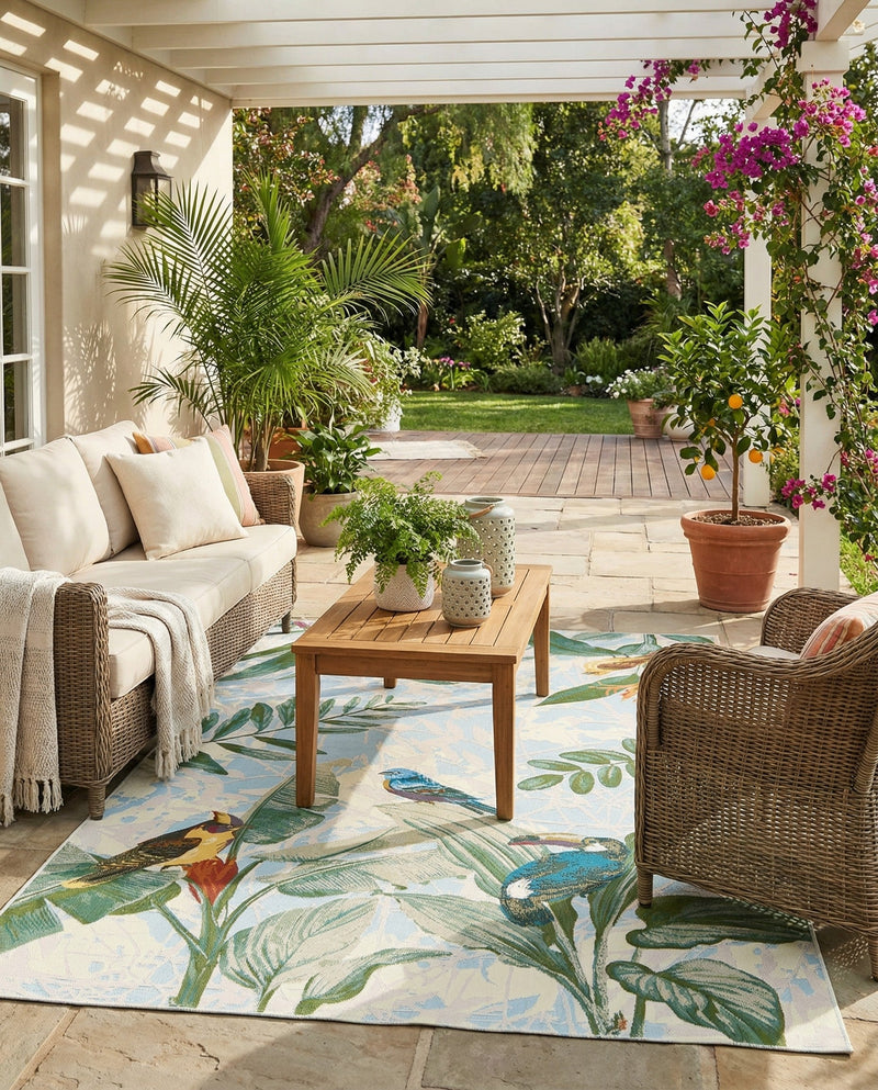 Seaside Blooms Collection Area Rug -  Tropic Rectangle Multi  lifestyle 22