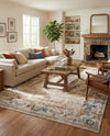 Coastal Manor Collection Area Rug -  Pierpoint Rectangle Blue Cream  lifestyle 30