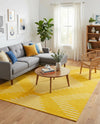 Seychelles Stripes Collection Area Rug - Mahe (Yellow) Rectangle Yellow  lifestyle 4