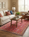 Heritage Elegance Collection Area Rug -  Fontainebleau Rectangle Red  lifestyle 7