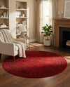 Samarkand Elegance Collection Area Rug -  Konye-Urgench Round Red  lifestyle 74