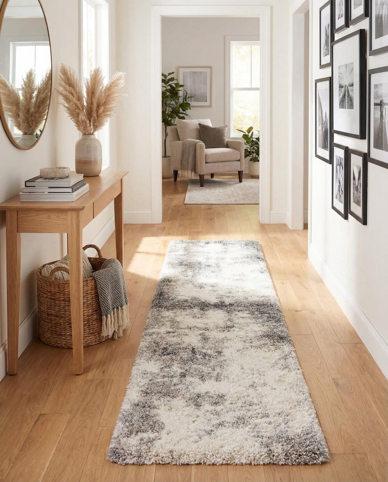 Cozy Haven Shag Collection Area Rug -  Tranquility (Pebble Gray) Runner Pebble Gray  lifestyle 51