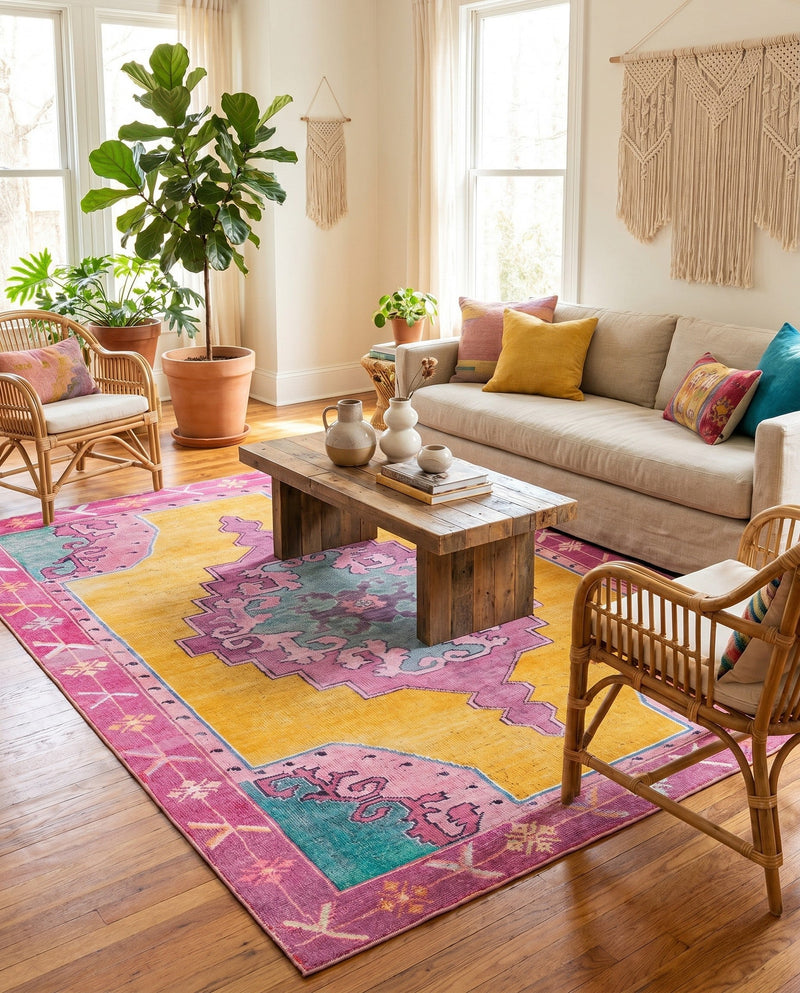 Heritage Elegance Collection Area Rug -  Winterthur (Yellow) Rectangle Yellow  lifestyle 12
