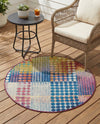 Urban Terrace Collection Area Rug -  Atrium Round Multi  lifestyle 74