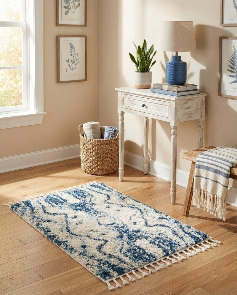 Cozy Cove Shag Collection Area Rug -  Seabreeze Rectangle Blue  lifestyle 14