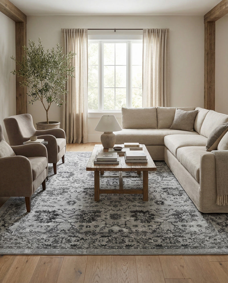 Geneva Terrace Collection Area Rug -  Lausanne Rectangle Light Gray  lifestyle 26