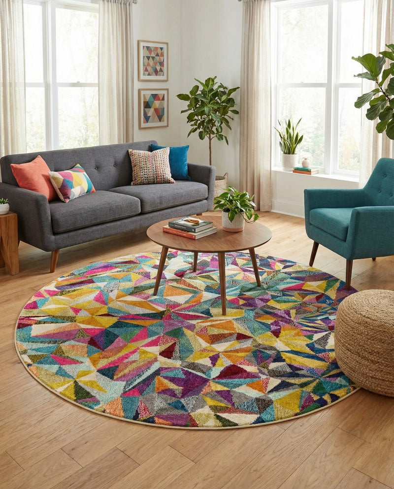 Marrakesh Elegance Collection Area Rug -  Toubkal Round Multi  lifestyle 37