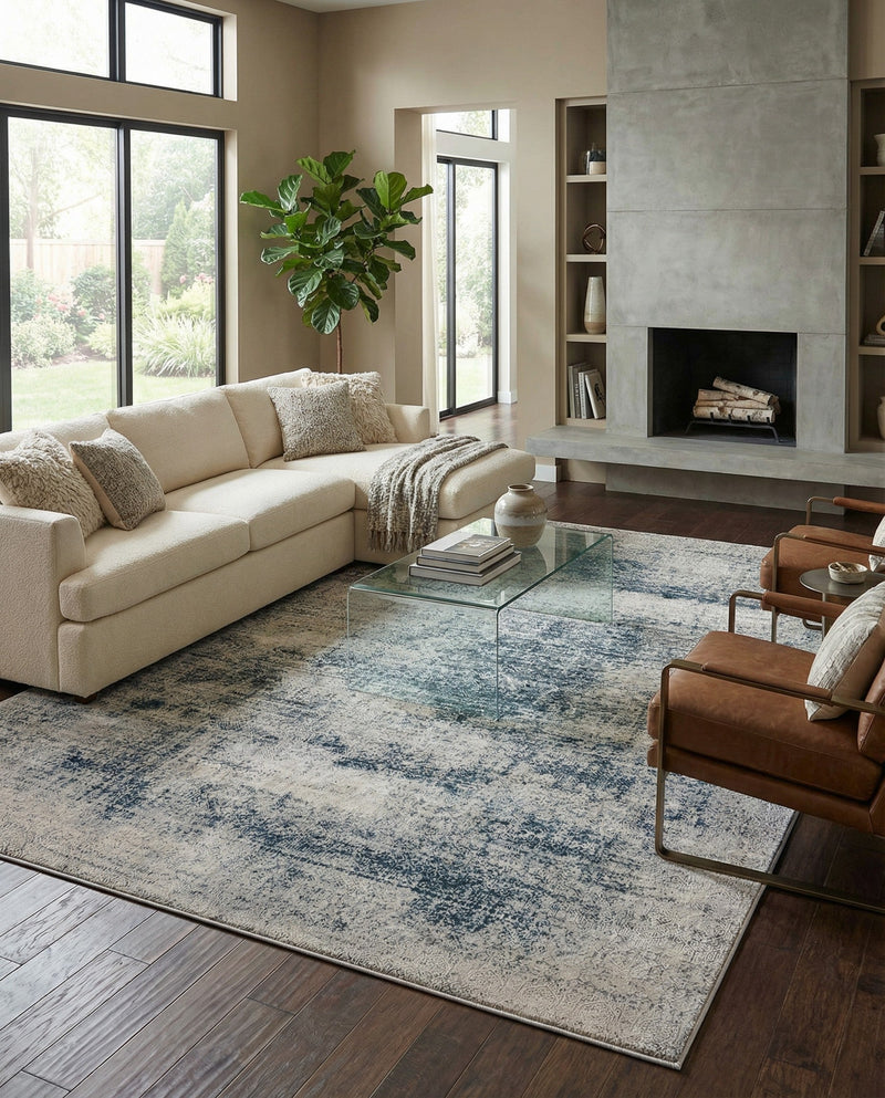 Bloomsbury Elegance Collection Area Rug -  Pimlico Rectangle Blue  lifestyle 44