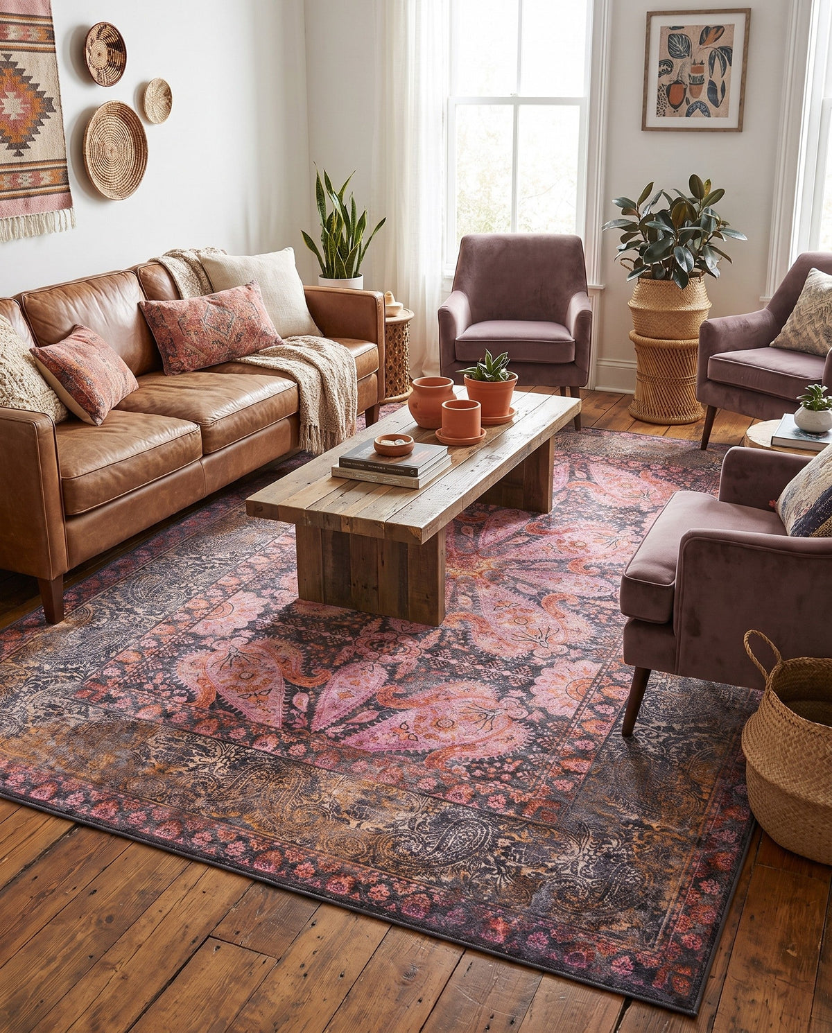Maranta Collection Area Rug - Paramaribo Rectangle Pink  lifestyle 18