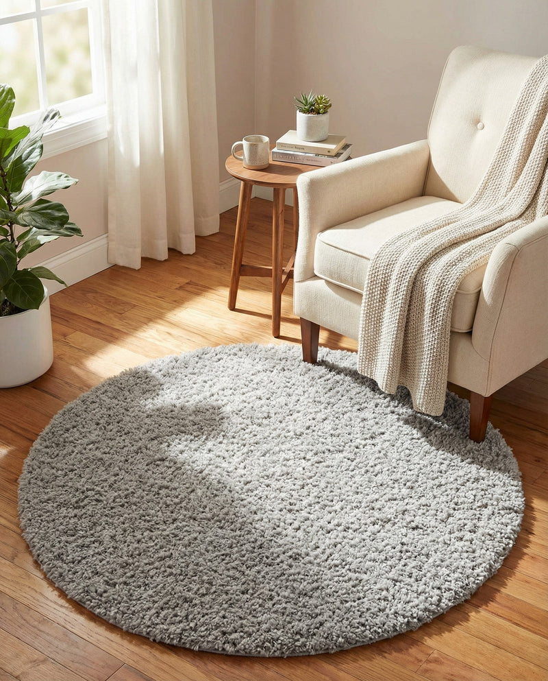 Alpine Plush Collection Area Rug -  Cortina (Sterling) Round Sterling  lifestyle 33