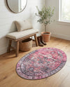 Heritage Elegance Collection Area Rug -  Windsor (Pink) Oval Pink  lifestyle 31