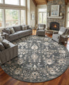 Cascade Range Collection Area Rug -  Shasta (Gray) Round Gray  lifestyle 47
