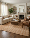 Hampton Stripes Wool Collection Area Rug - Montauk Rectangle Latte Brown  lifestyle 39