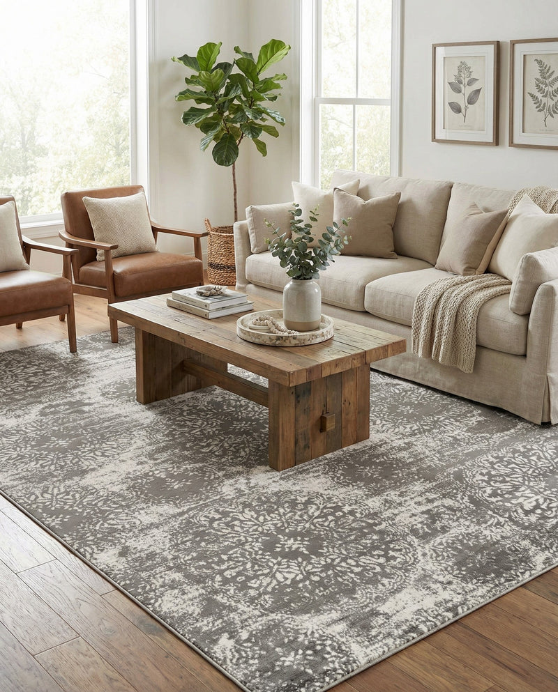 Riviera Elegance Collection Area Rug -  Monaco (Gray) Rectangle Gray  lifestyle 6