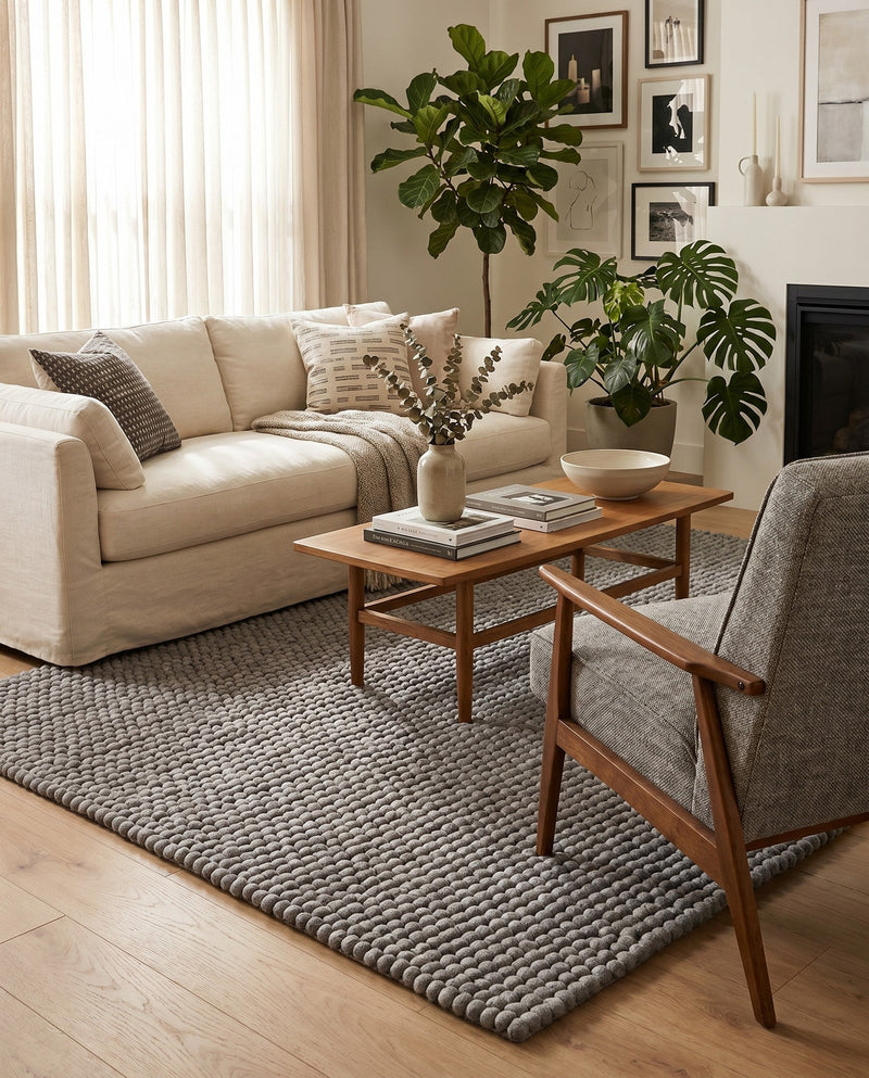 Woolen Sphere Collection Area Rug - Orbsburg (Gray) Rectangle Gray  lifestyle 11