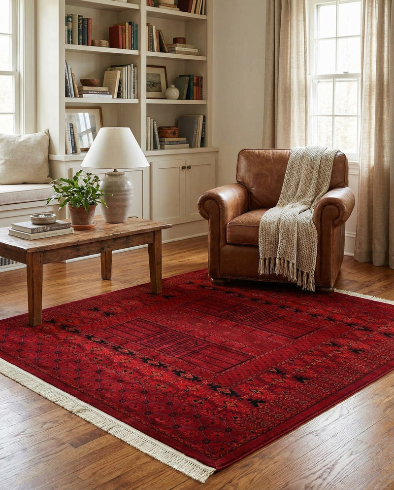 Samarkand Elegance Collection Area Rug -  Ark Square Red  lifestyle 78