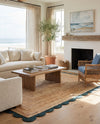 Serenity Braided Jute Collection Area Rug - Seaside Rectangle Natural and Green  lifestyle 44