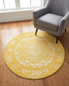 Georgetown Rugs Collection Area Rug - Dupont (Yellow) Round Yellow  lifestyle 50