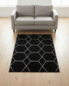 Trellis Mosaic Collection Area Rug - Arborville (Black) Rectangle Black  lifestyle 7