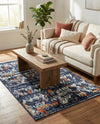 Tangier Treasures Collection Area Rug -  Marrakech Rectangle Navy Blue  lifestyle 51
