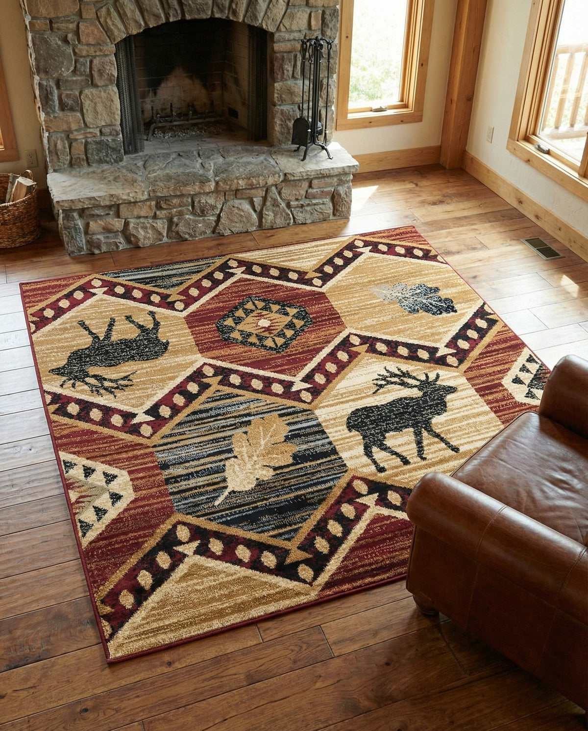 Frontier Trails Collection Area Rug -  Mesa Square Multi  lifestyle 85