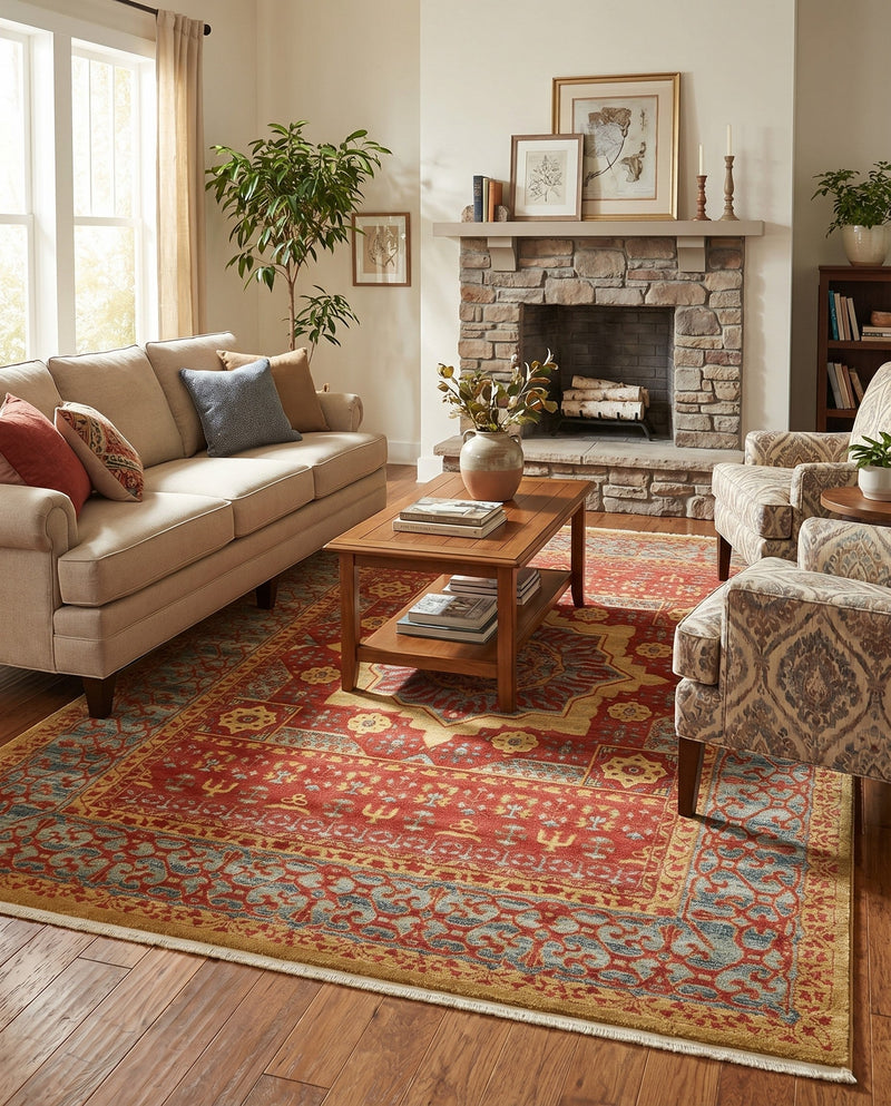 Ottoman Elegance Collection Area Rug -  Cappadocia Rectangle Red  lifestyle 26