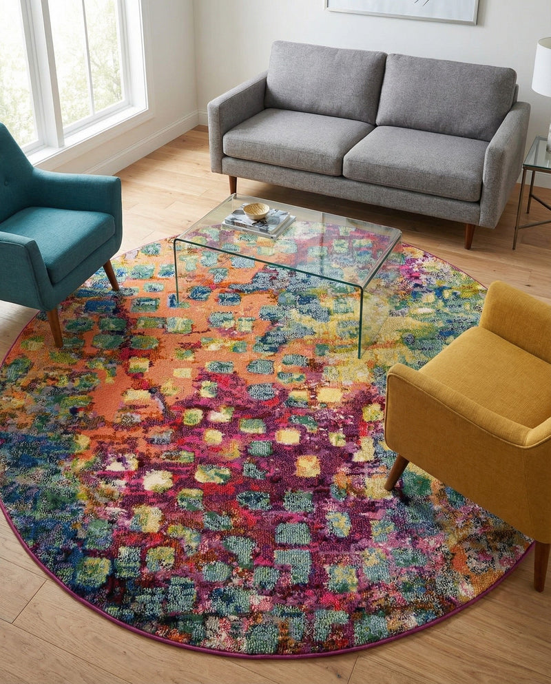 Sevilla Splendor Collection Area Rug -  Andalusia Round Multi  lifestyle 39