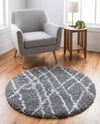 Cozy Haven Shag Collection Area Rug - Serenity (Pebble Gray) Round Pebble Gray  lifestyle 39