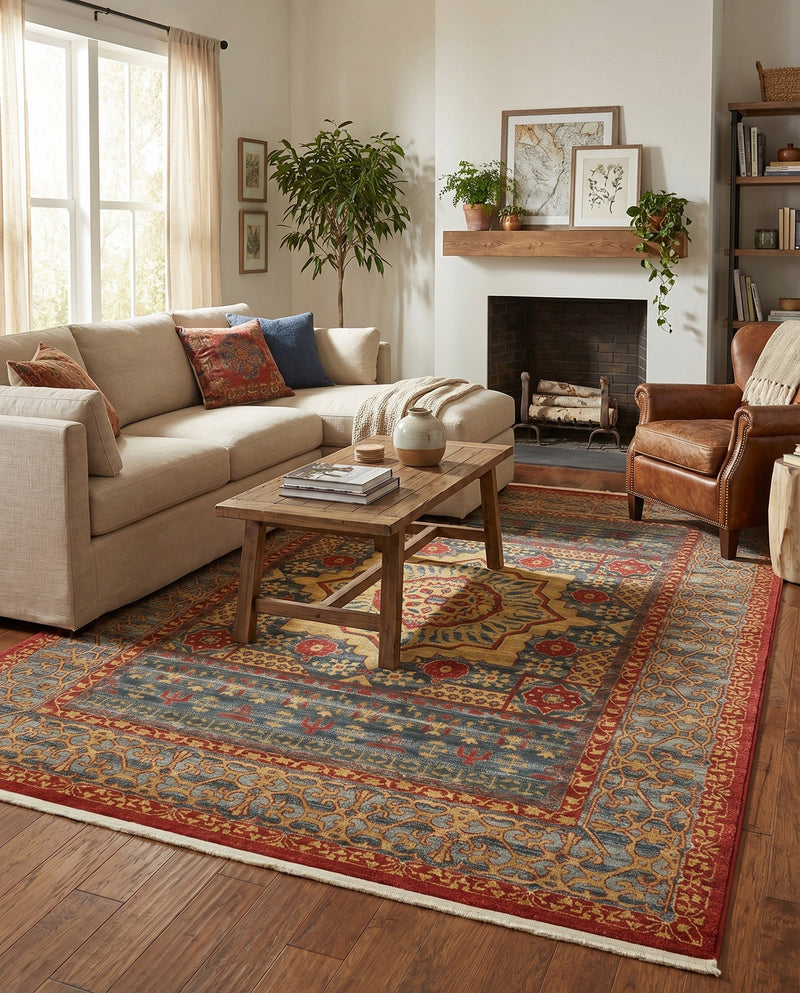 Ottoman Elegance Collection Area Rug -  Cappadocia Rectangle Navy Blue  lifestyle 68