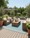 Terrace Fringe Collection Area Rug - Veranda (Aquamarine) Square Aquamarine  lifestyle 39