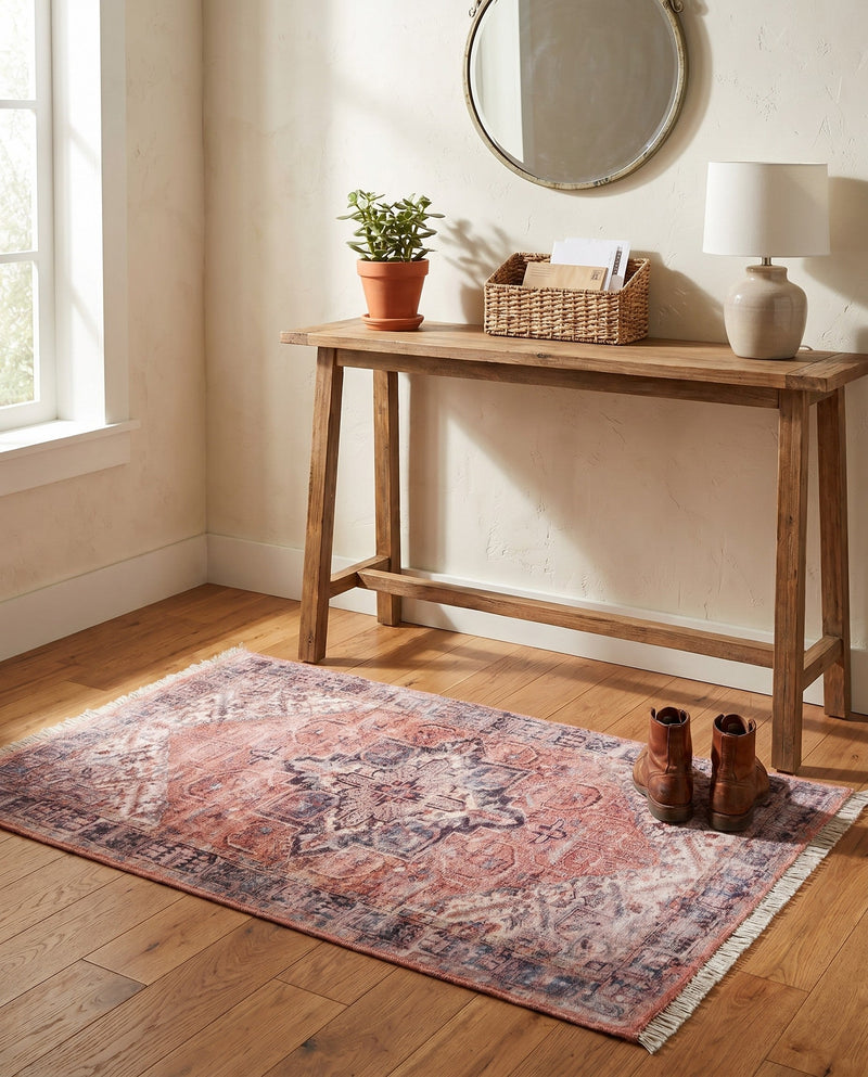 Bazaar Chic Collection Area Rug -  Chefchaouen Rectangle Salmon Pink  lifestyle 16