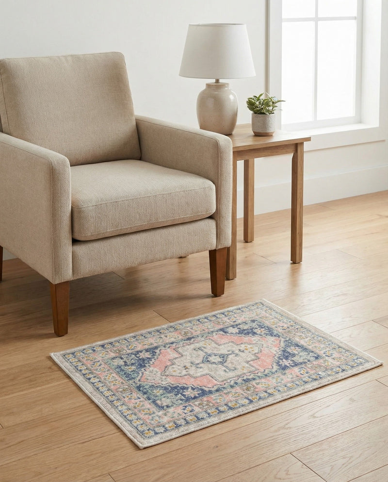 Savannah Series Collection Area Rug -  Augusta (French Blue) Rectangle French Blue  lifestyle 11