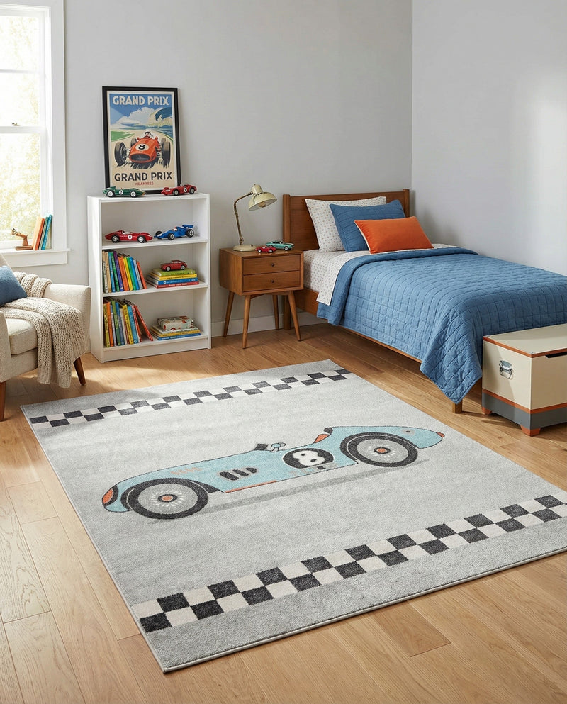 Wonder Tykes Collection Area Rug -  Confetti Rectangle Gray  lifestyle 6